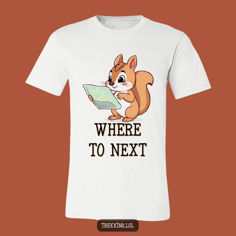 Funny Squirrel Explorer T-Shirt: Determined Squirrel with Map, Great Funny Gift Idea