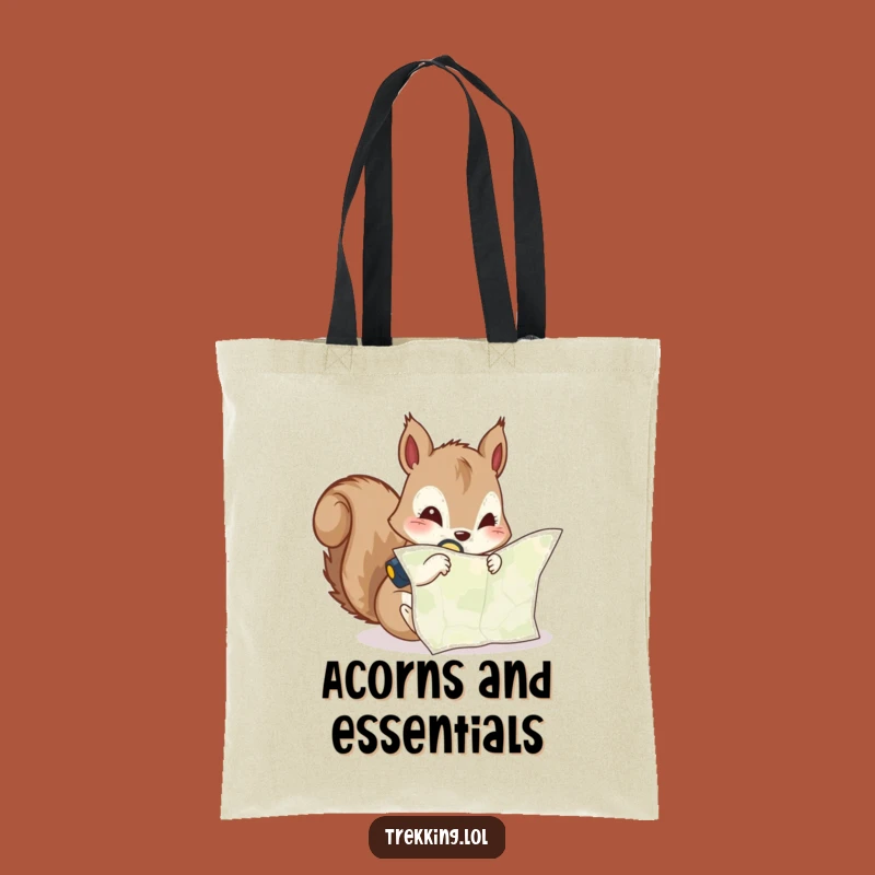 Funny Squirrel Adventure Tote Bag: Curious Navigator's Map Holder, Perfect Funny Gift