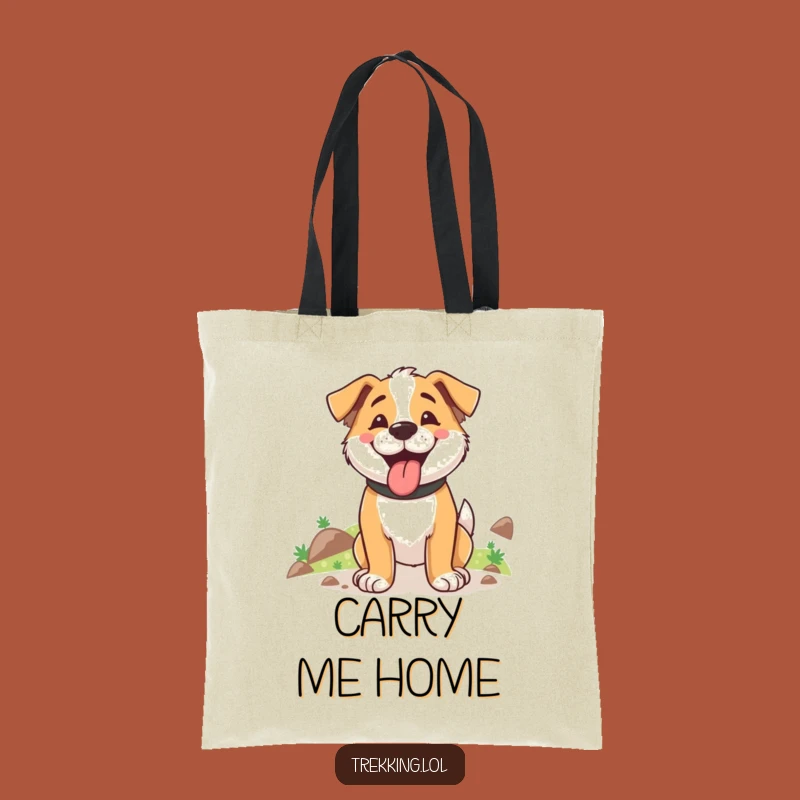 Funny Dog Trekking Tote Bag: Durable Trail Companion, Chic Funny Gift for Hikers