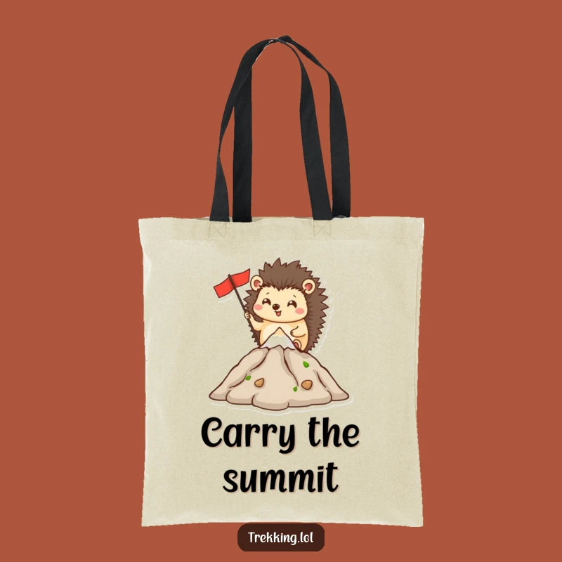 Funny Hedgehog Summit Tote Bag - Carry Your Goals with Humor!