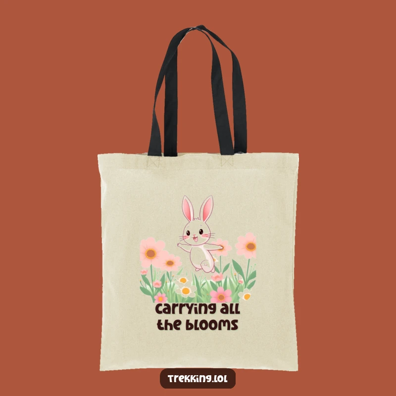Funny Bunny Flower Market Tote Bag: Chic & Comical Carry-All