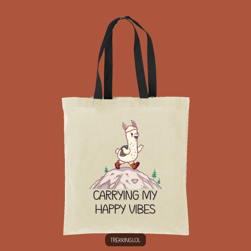 Funny Happy Alpaca Hiking Tote Bag: Joyful Boots Carry-All Gift
