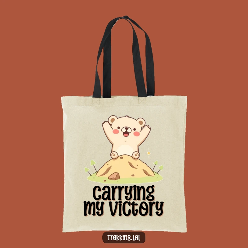 Funny Bear Eco Tote Bag: Carry Your Goods with Hilarious Hilltop Cheer