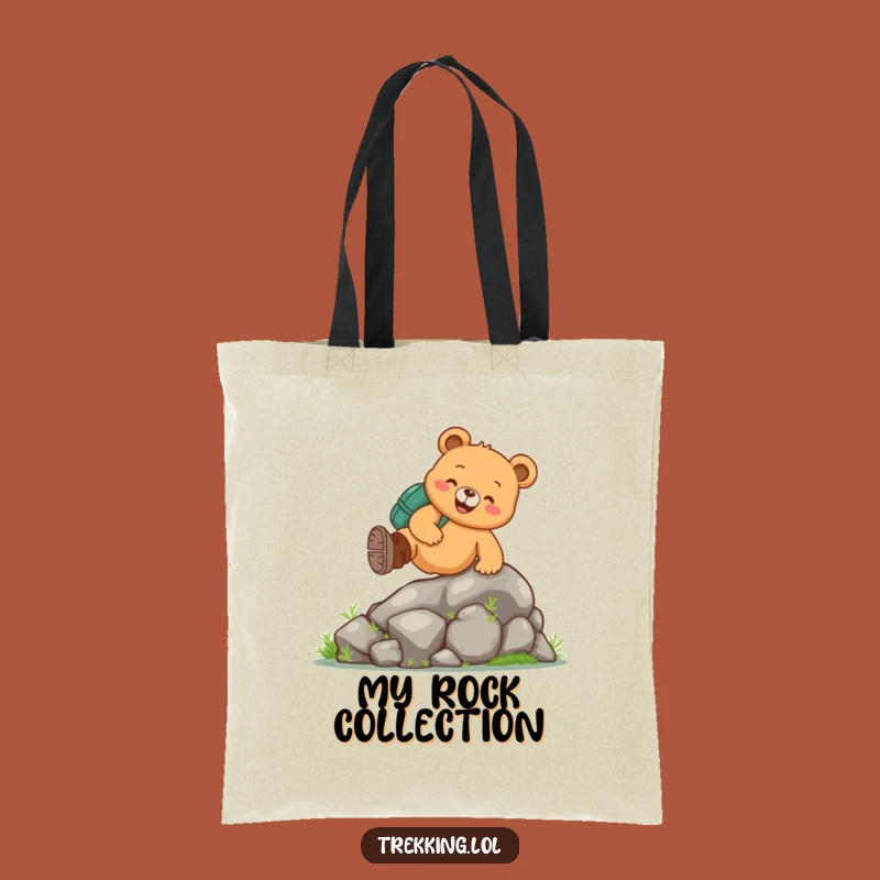 Funny Bear Hiking Tote Bag: Cheerful Hiker Bear's Adventure Tote, Practical Outdoor Gift