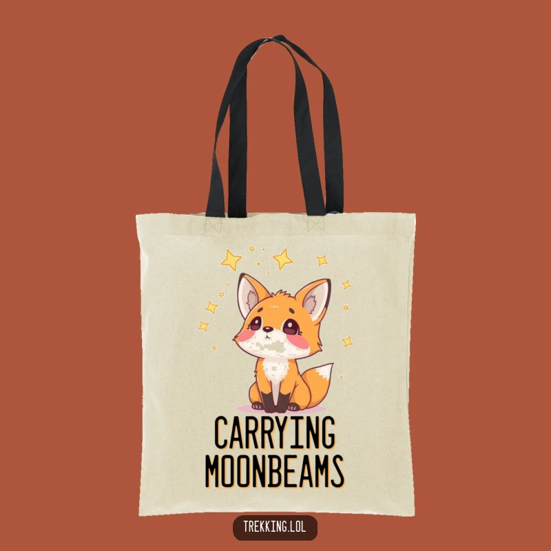 Funny Fox Starry Wonder Tote Bag: Curious Night Explorer Bag for Everyday