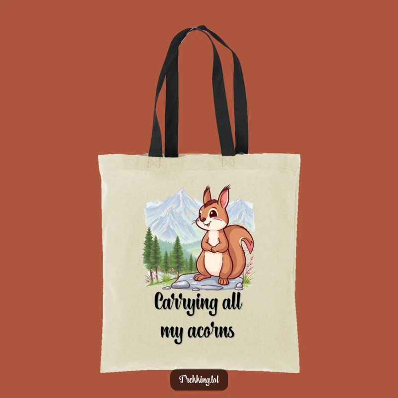 Funny Squirrel Mountain Vista Tote Bag: Hilarious Nature Lover's Shopping Companion