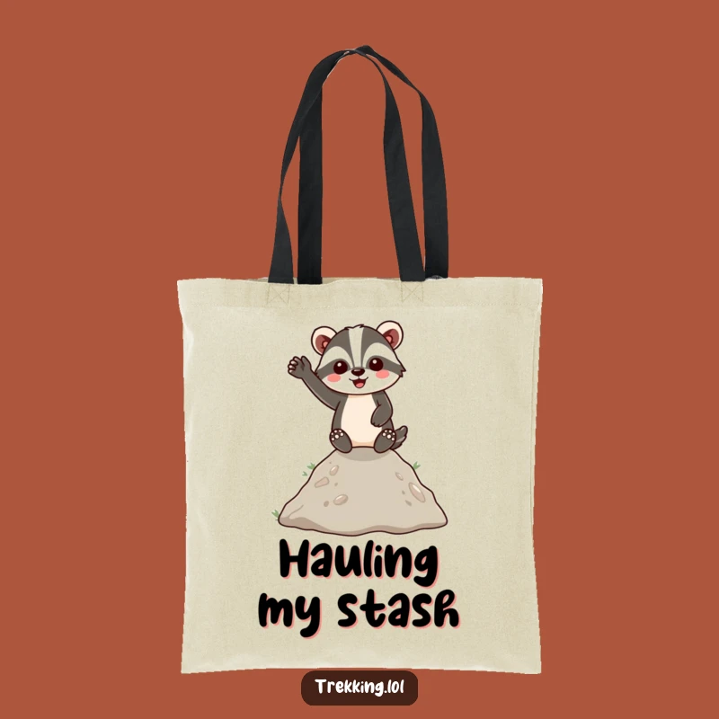 Funny Badger Hilltop Wave Tote Bag: Cheerful and Energetic Carry-All for Daily Errands