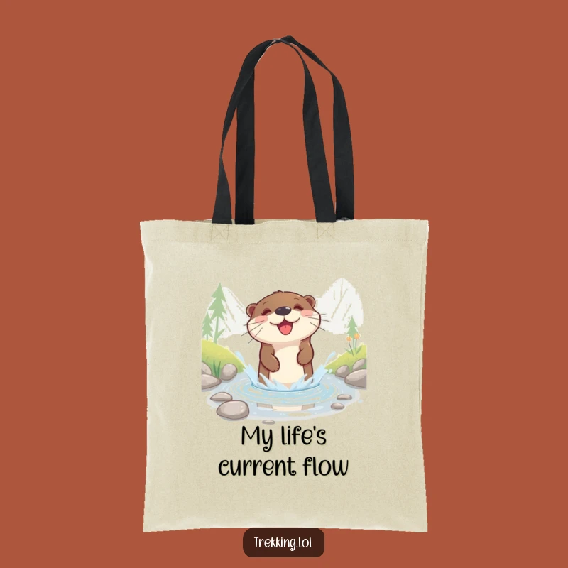 Funny Otter Splash Tote Bag: Carry Your Day with This Happy Friend - A Charming Funny Gift!